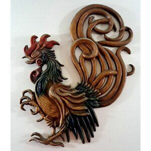 Vintage Metal Rooster Wall Decor Vermay Primitive Asian Farmhouse Kitsch 12x10